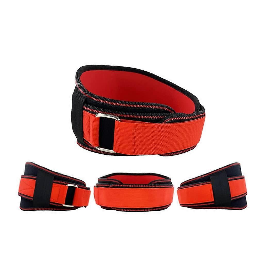 Training Belt for Men and Women, 12.7 cm Foam Padded Weight Lifting Belt with Velcro Fastening (Colour: M red)