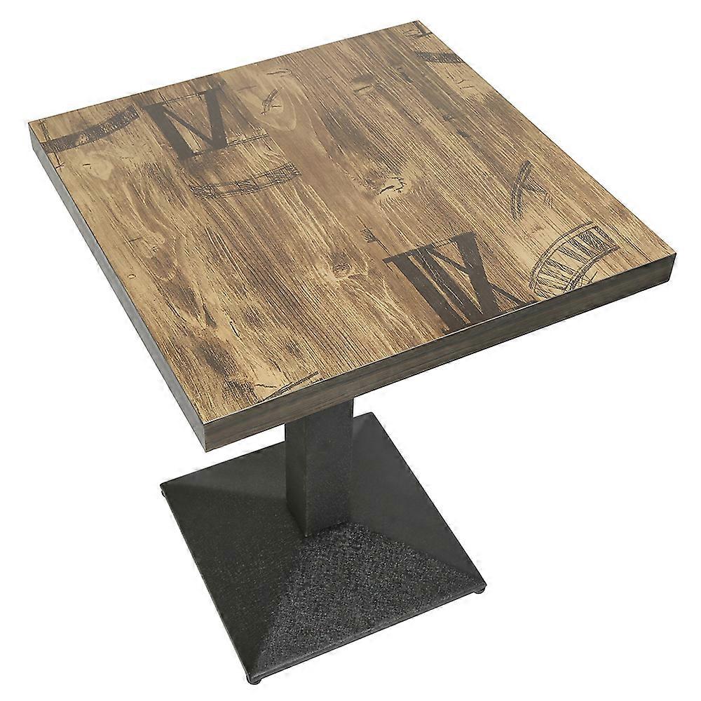 Kitchen Bar Table, industrial high table, 60 x 60 x 75 cm, with wooden top, bistro table for 1 to 4 people