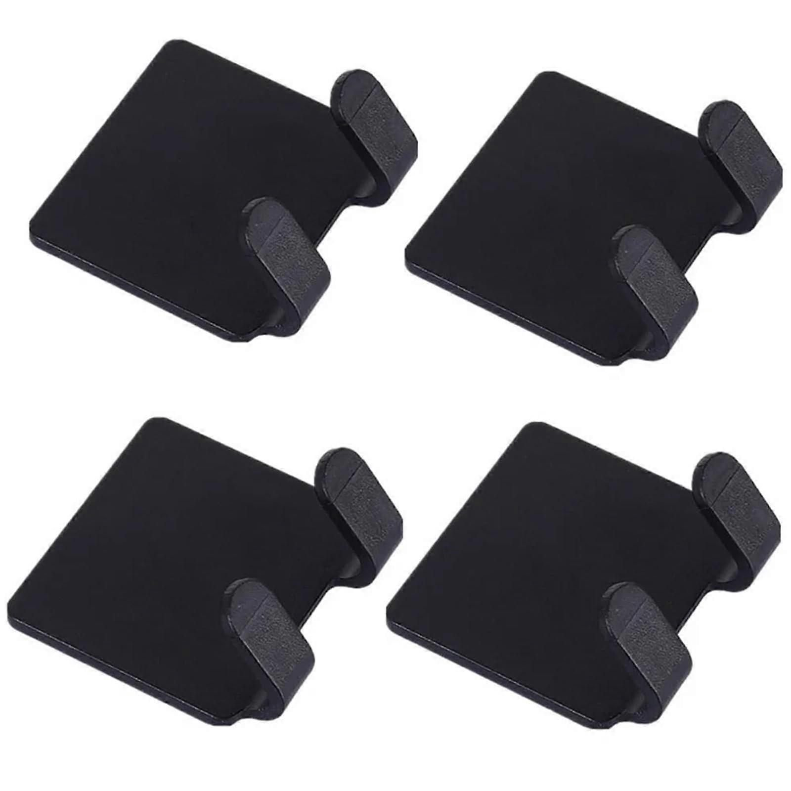 Self-Adhesive Razor Holder Set of 4, Black, Durable Wall-Mounted Razor Hooks for Bathroom Storage and Organization