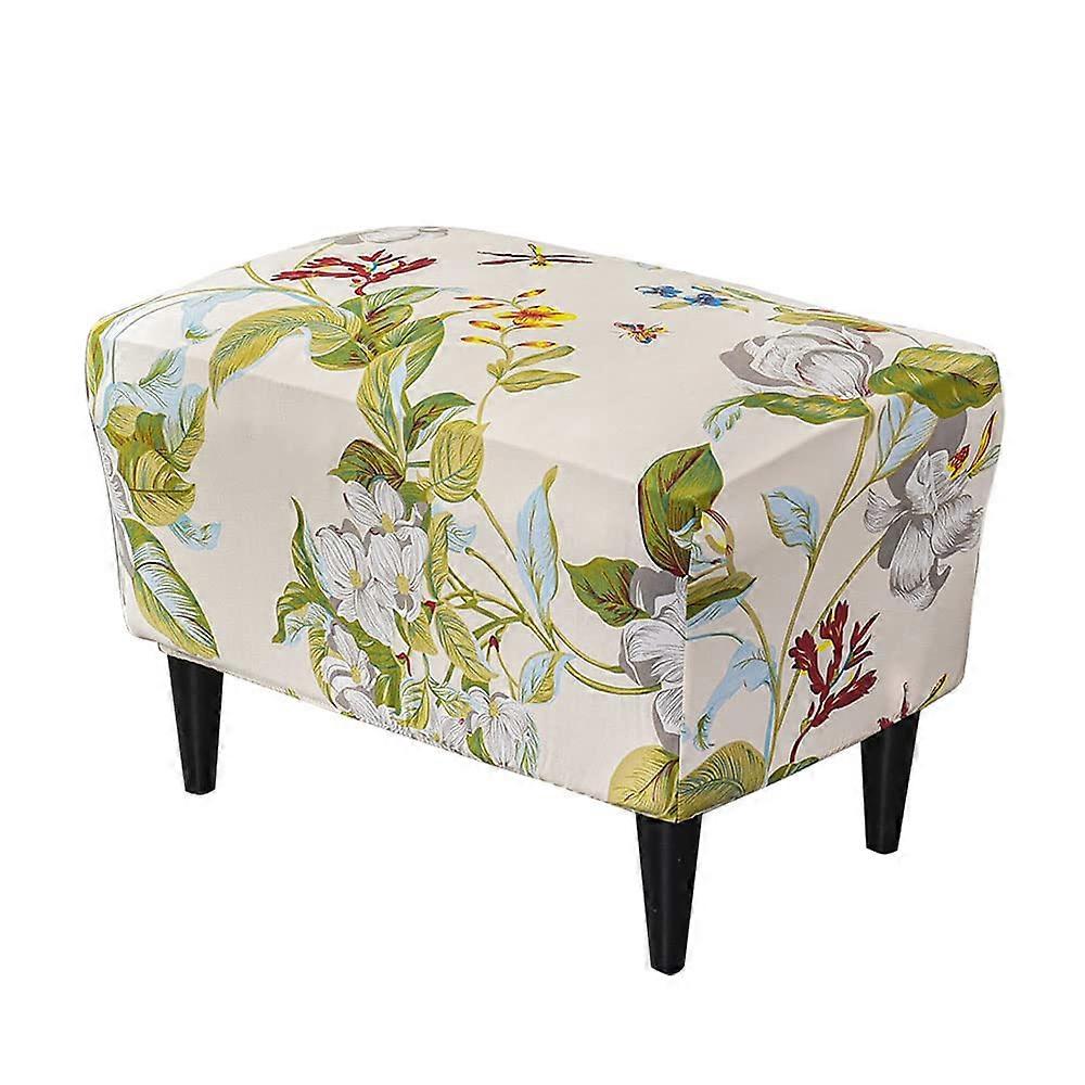 Stool Cover Rectangular Ottoman Stretch Footstool Protective Puff Cover