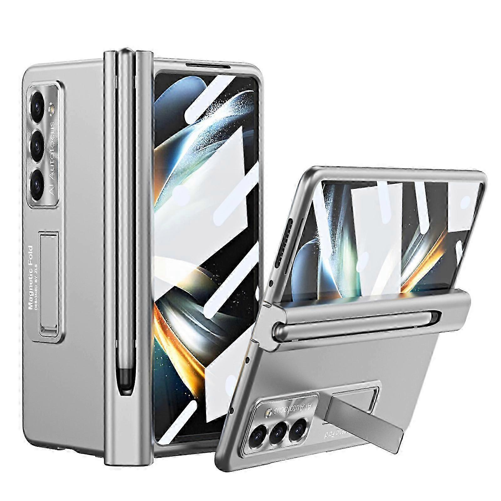 Samsung Galaxy Z Fold 5 için S Kalem Tutucu ve S Pen, Ekran Koruyucu ve Menteşe Koruma Kılıfı ile Kılıf Z Fold 5 Kickstand ile Kılıf