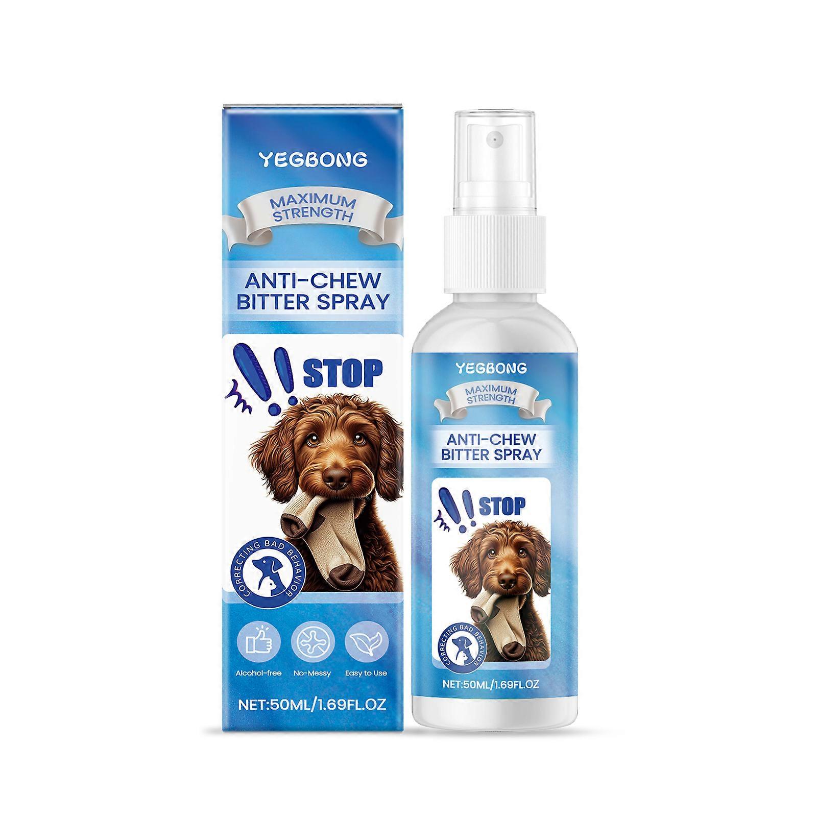 Effective Dog Anti-Chew Spray - Safe Behavior Modification for Furniture Protection & Wound Licking - 50ml