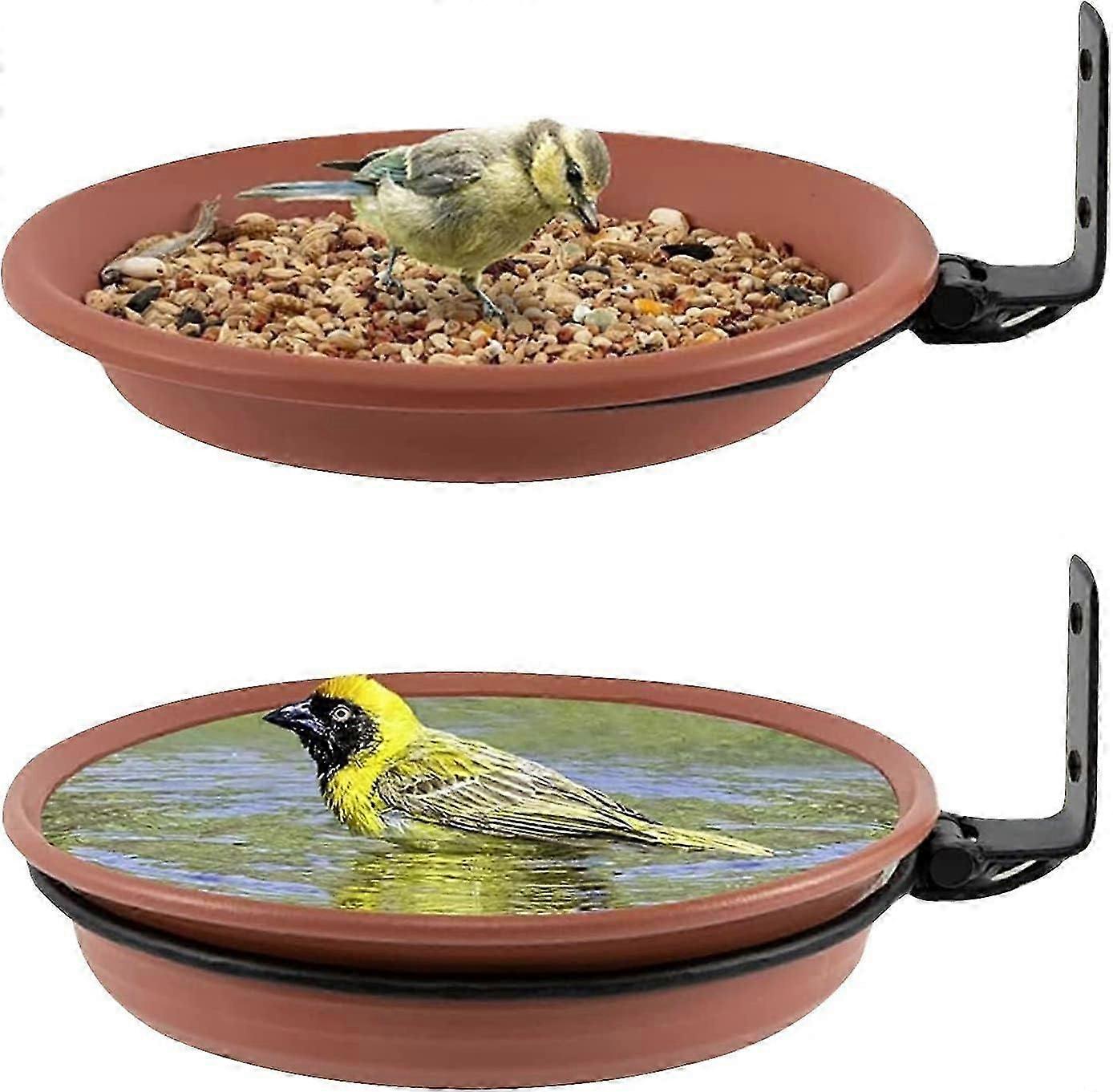 2er-Packung Vogelfutterspender zum Aufhängen an der Wand, Vogelbadschale und Vogelfutterspender zum Anlocken von Wildvögeln, Gartendekoration
