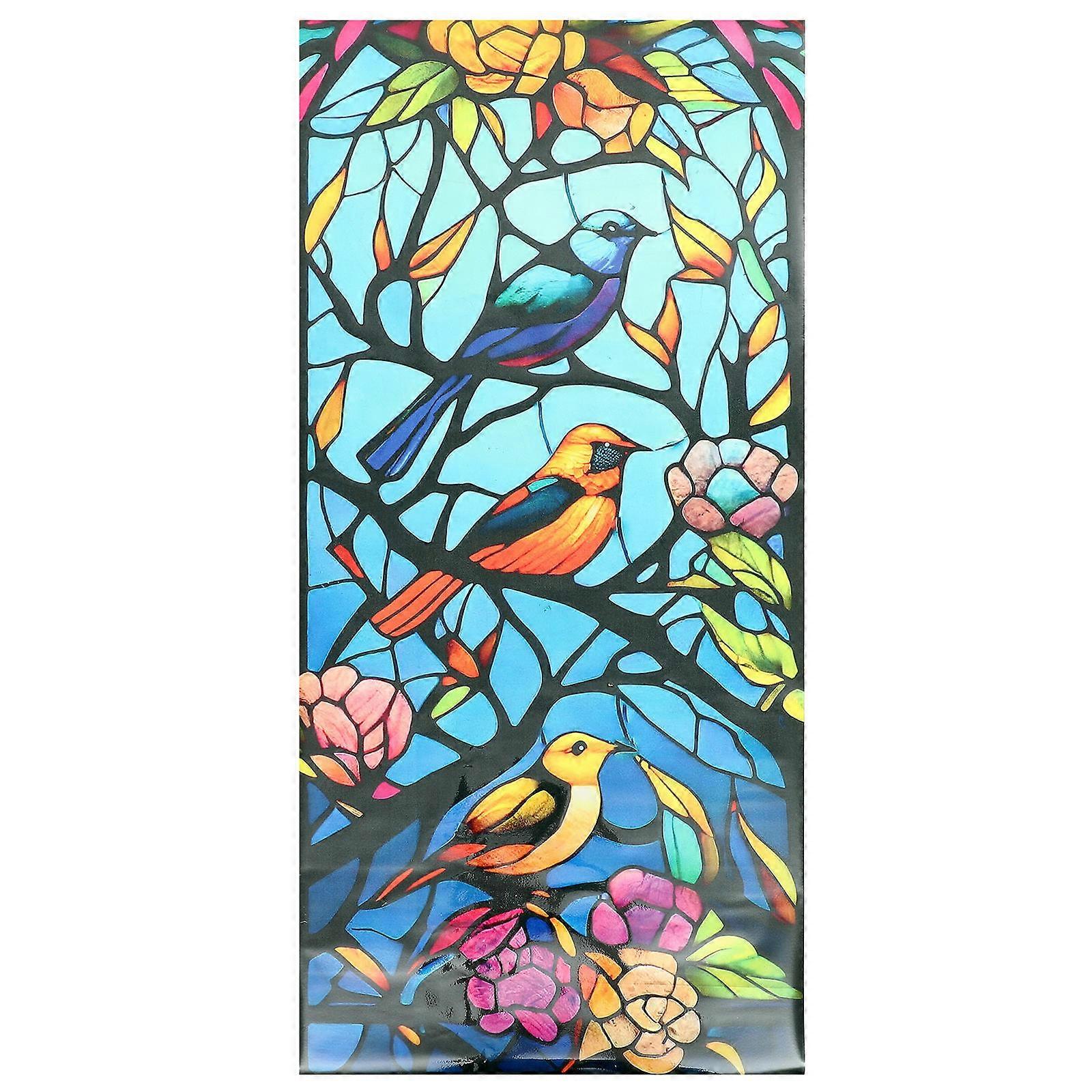 Static Window Cling Flower Bird Window Sticker for Decoration