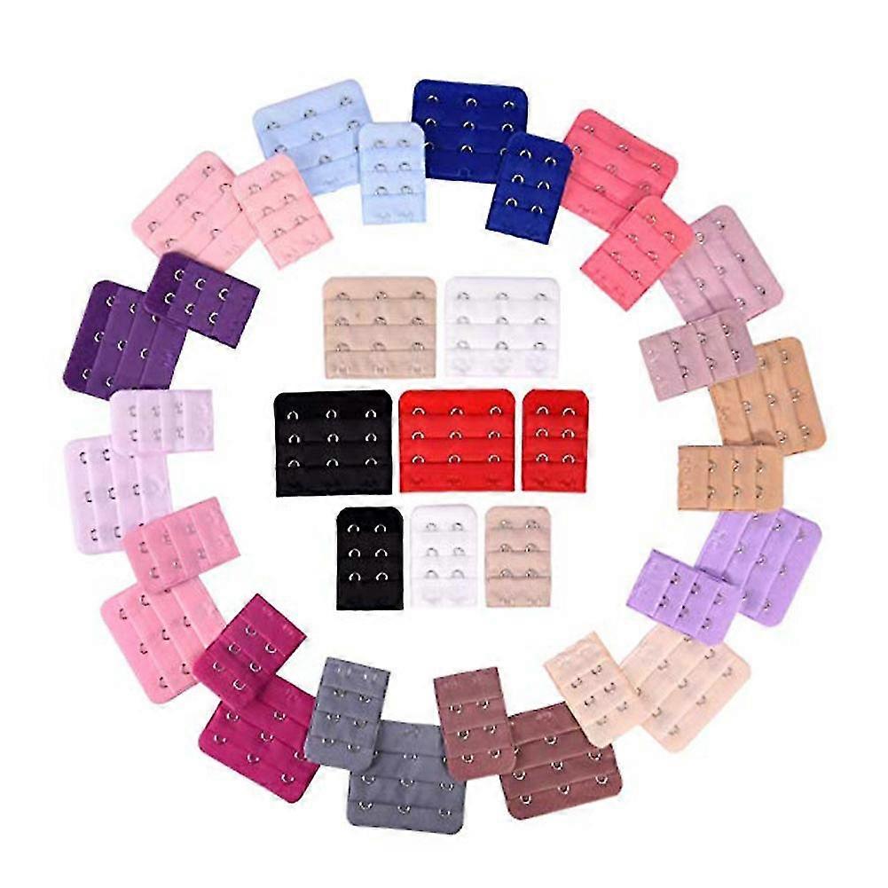 36Pcs Women's Adjustable Bra Strap Extender 2/3 Rows Back Band Hook for Comfort