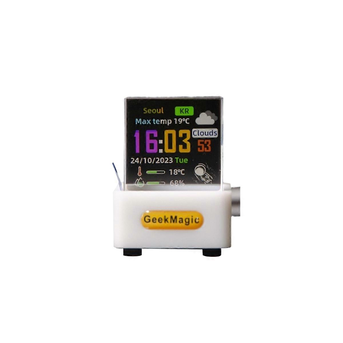 Mini 3D Hologram Cube Display,Crystal Photo Desktop Decoration,Smart Weather Station Digital Clock