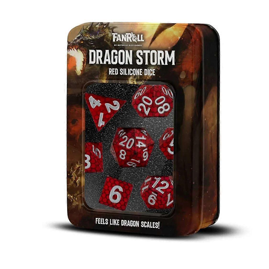 FanRoll Dragon Storm Silicone Dice Set Red Dragon Scales