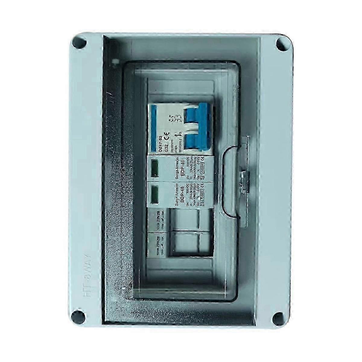 Solar Photovoltaic PV Combiner Box with Protection 1 Input 1 Out DC 500V Fuse MCB SPD Waterproof Bo jn