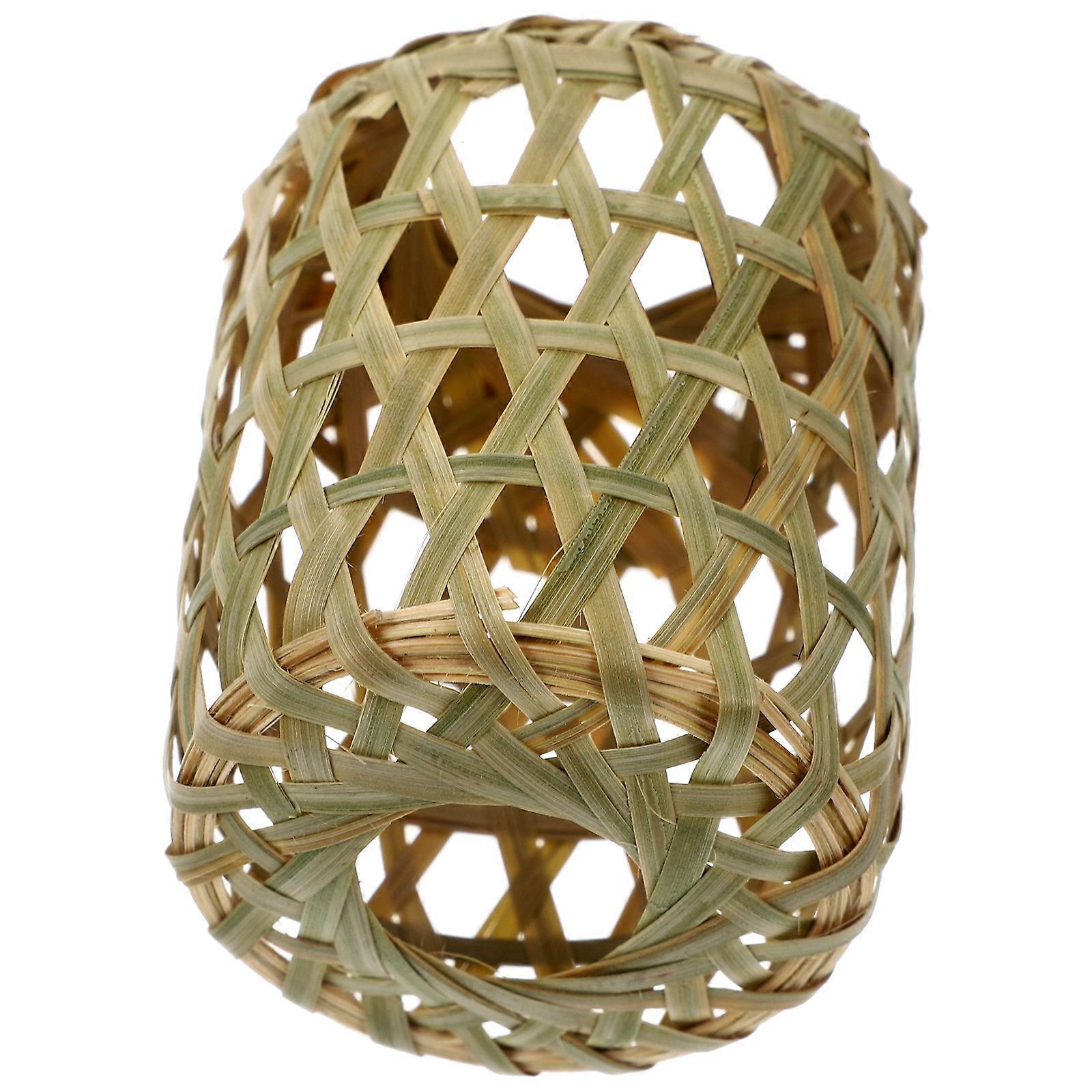 Bamboo Woven Hanging Lamp Shade Cover for Home, Hotel, Restaurant – Rustic Chinese Style Light Fixture Decor
