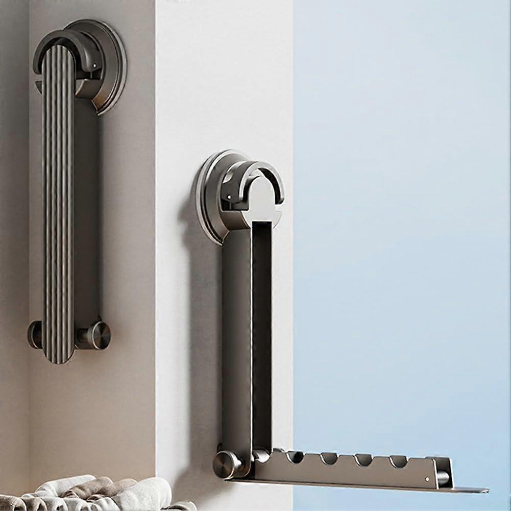 Metal Coat Hook, Foldable Space-Saving Design, No Trace Storage Solution for Bedroom, Bathroom, Entryway, Gray