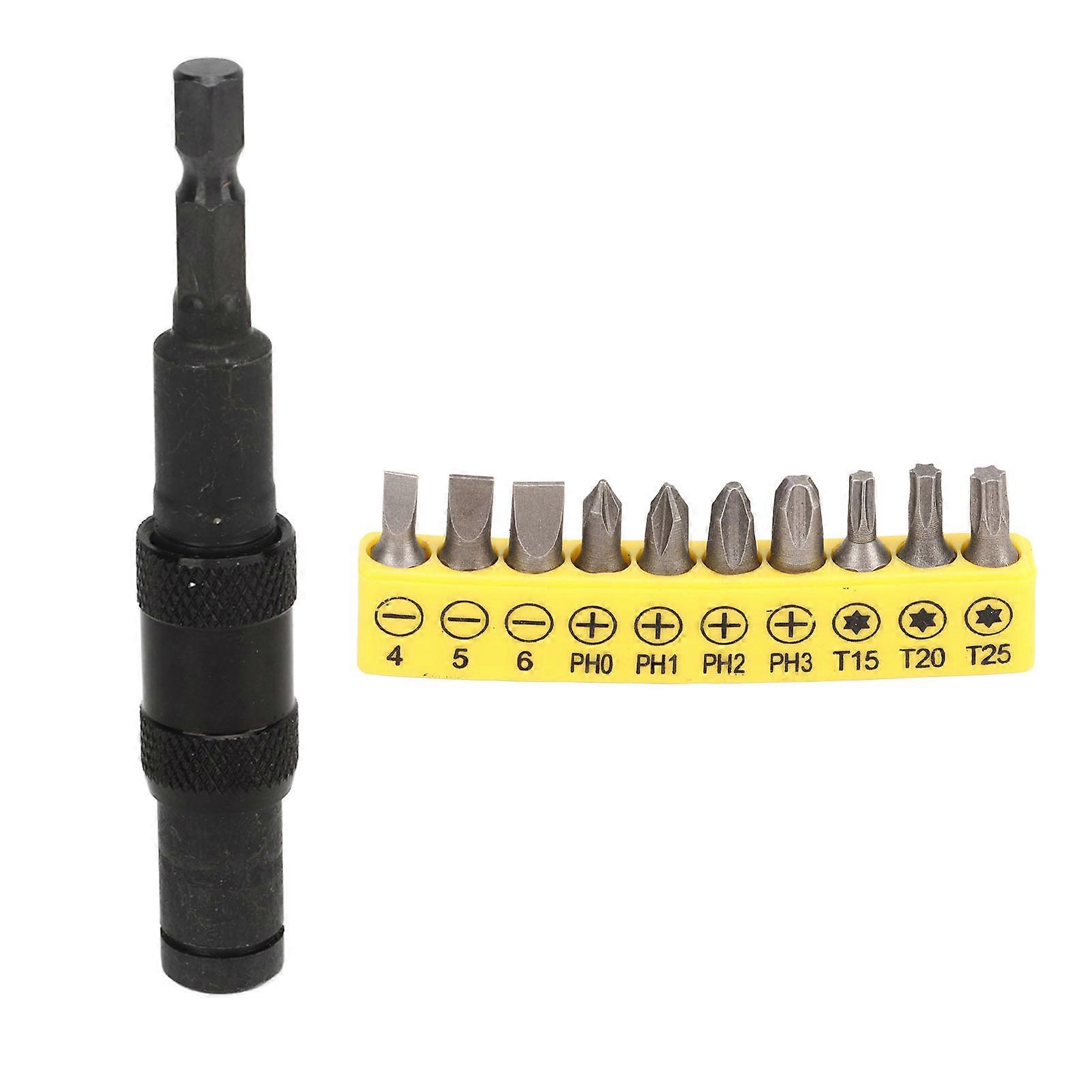 Mini Socket Wrench Multi Angle 10 in 1 6.35mm Quick Release Screwdriver Set with 10 Drill Bits for Hand Repair DIY Tools