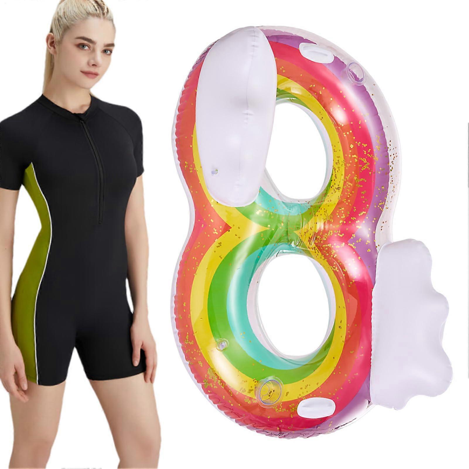 Inflatable Swim Ring - Extra Thick Multi-Functional Pool Float For Adults, Family-Friendly Waterpark & Summer Party Use