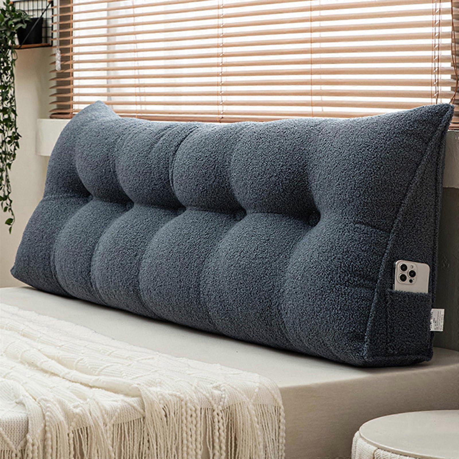 Comfortable headrest pillow – long backrest support for bed and sofa, relieves back and shoulder strain, for bedroom and living room.