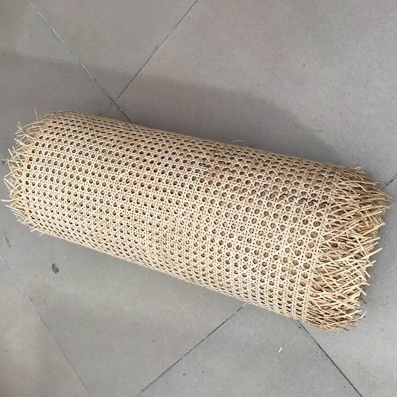 Natural Rattan Woven Strap Roll 70x350cm for Furniture Repair, Rattan Chair Weaving Material, Open Mesh for Cabinets, Doors, Beds, Tables, Shelves