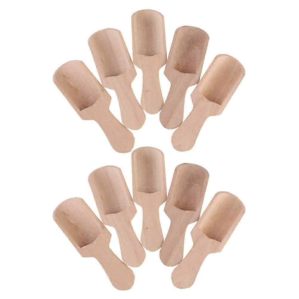 Spice Spoons Mini Wooden Spoons Bathroom Use Friends Wood Smooth Edges Scooping Flour 10Pcs