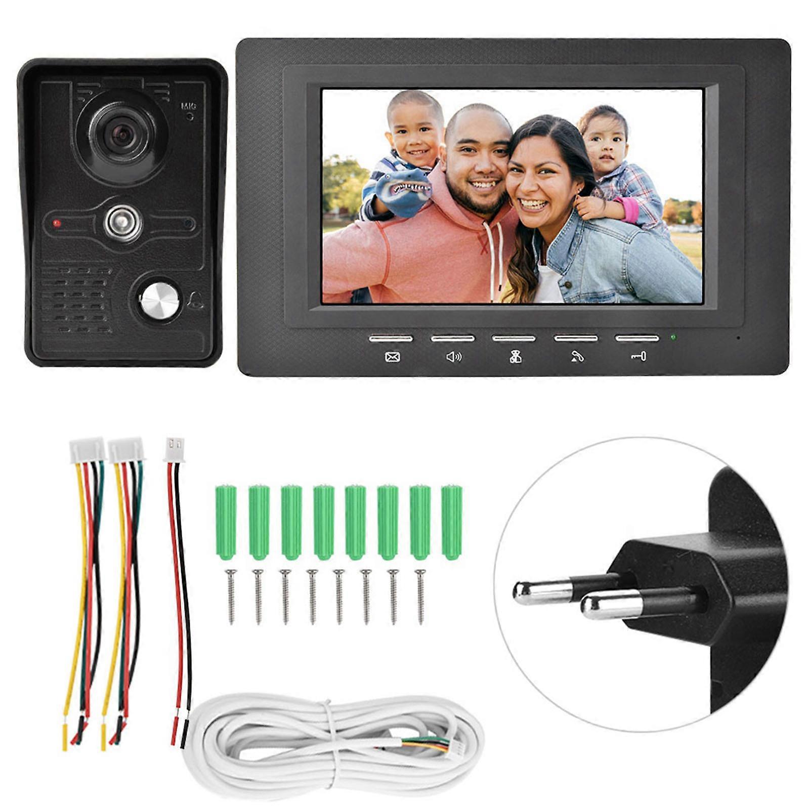 7in TFT LCD Video Door Phone Intercom Doorbell Kit 700TV Line Night Vision