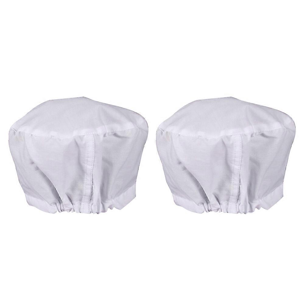 Dustproof Nurse Scrub Cap Practical Use for Professional Workers White 2Pcs