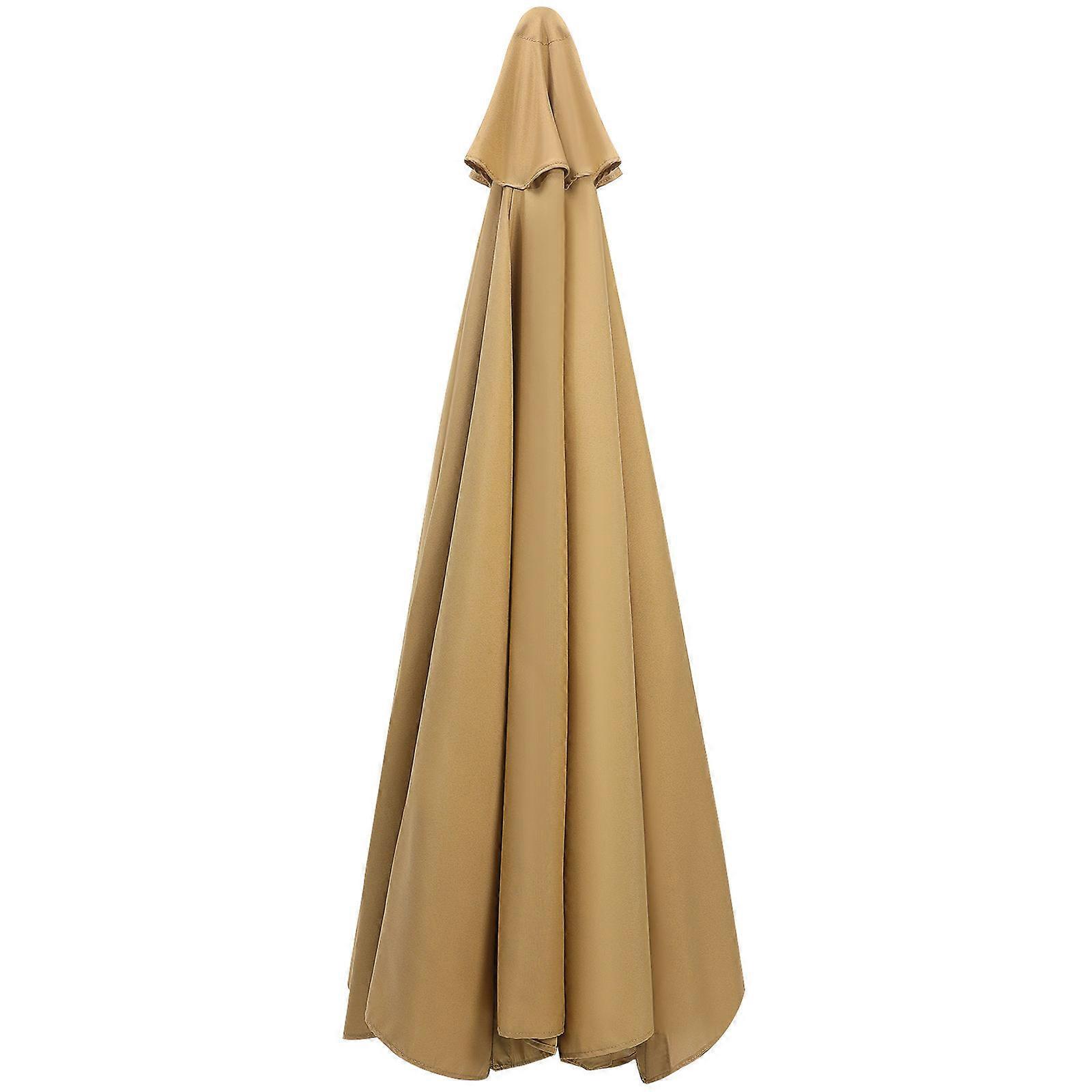 Umbrella Replacement Canopy Durable Polyester Khaki for Replacement Sunshade Tops Canopy