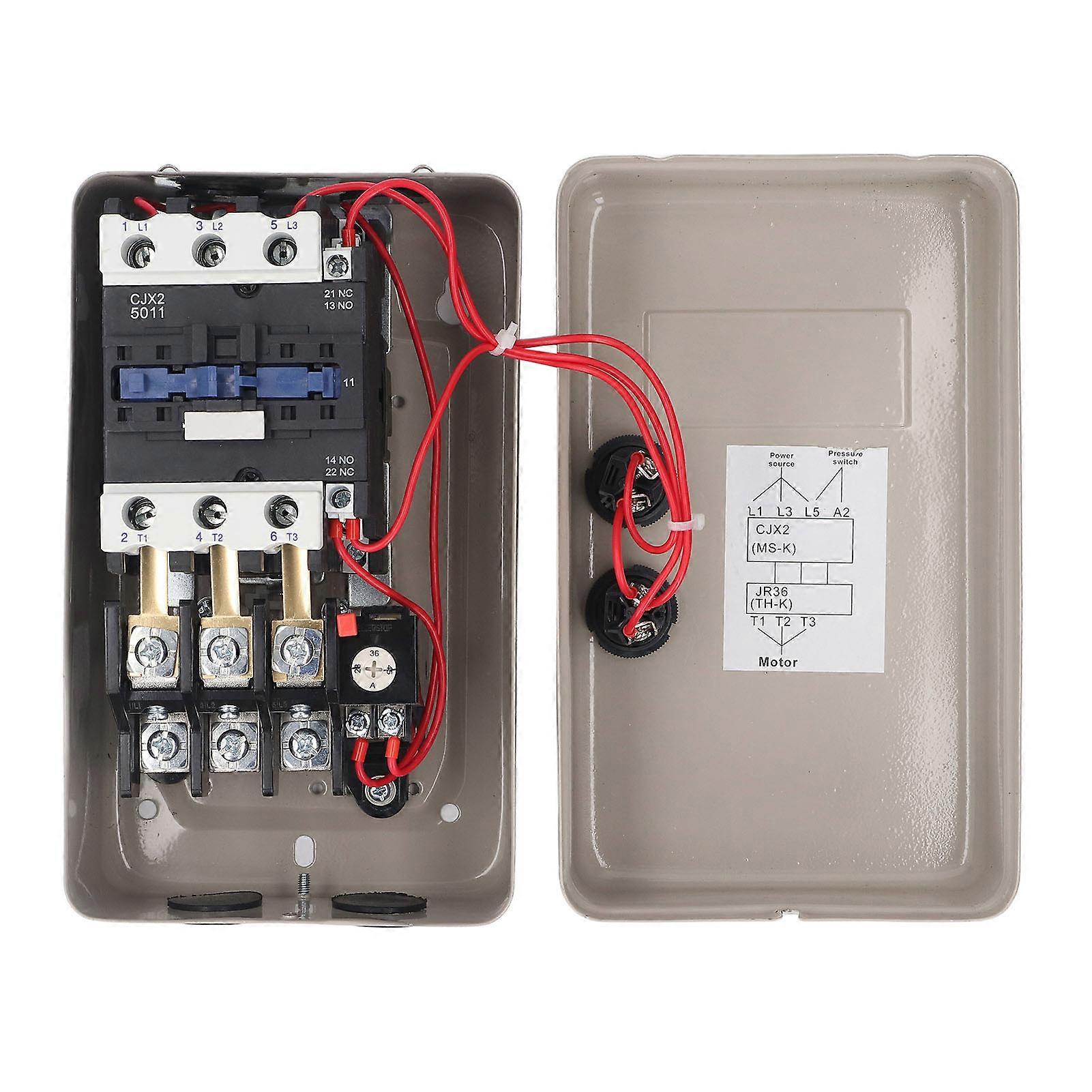11KW Magnetic Motor Starter 380V 3 Phase 220‑240V Single Phase Electric Motor Control Switch for 28‑45A