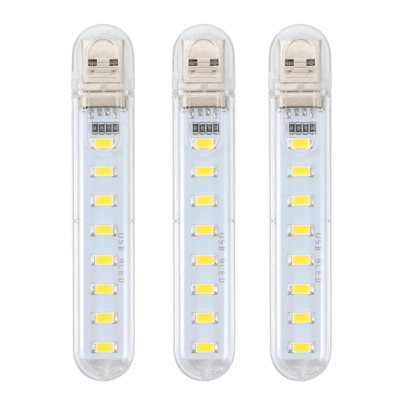 3 Pcs USB Light Portable Night Lamp Practical USB Charging Light (Warm Light)