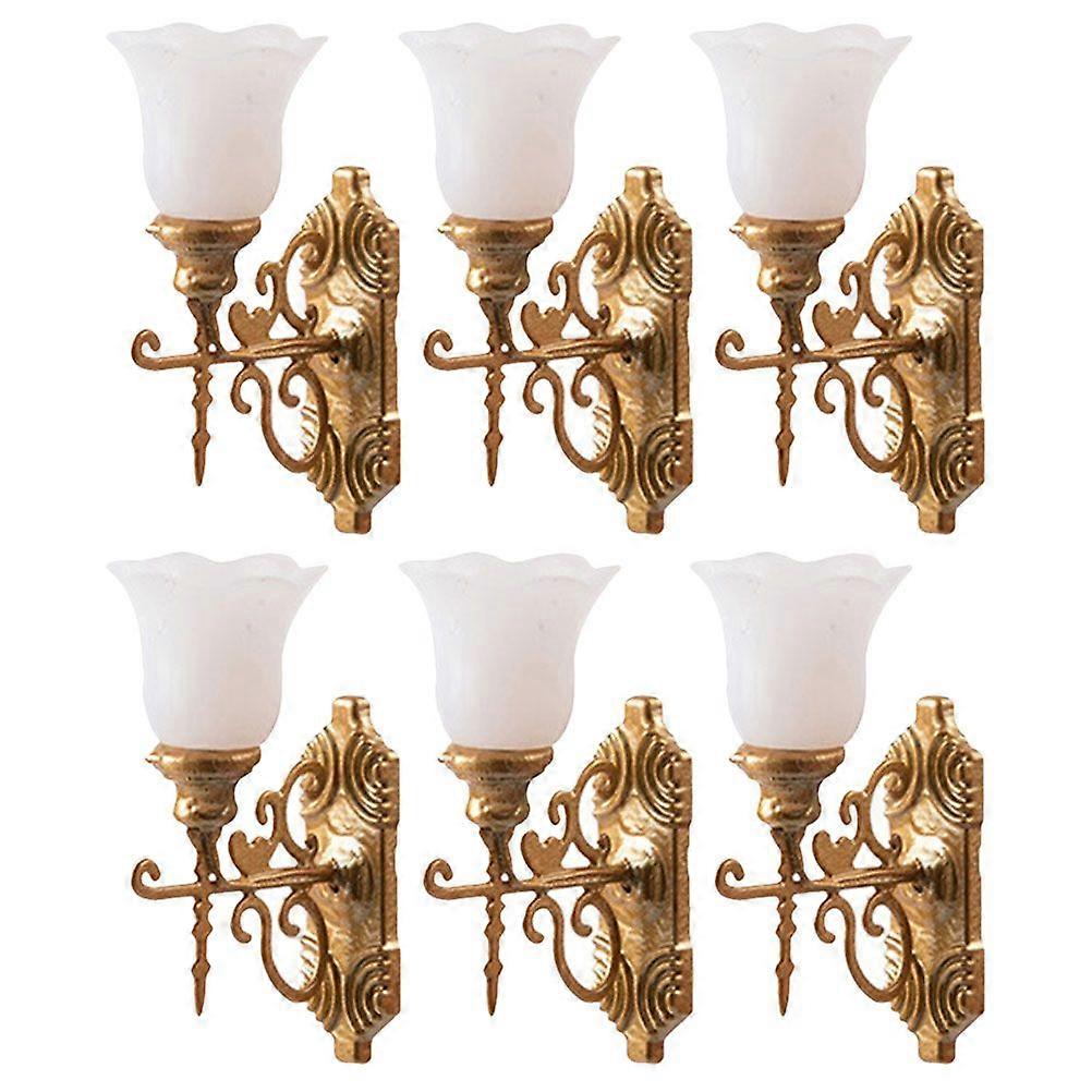 6pcs Simulated Mini Yard Lights Model Light Model Sand Table Lamp Decorations