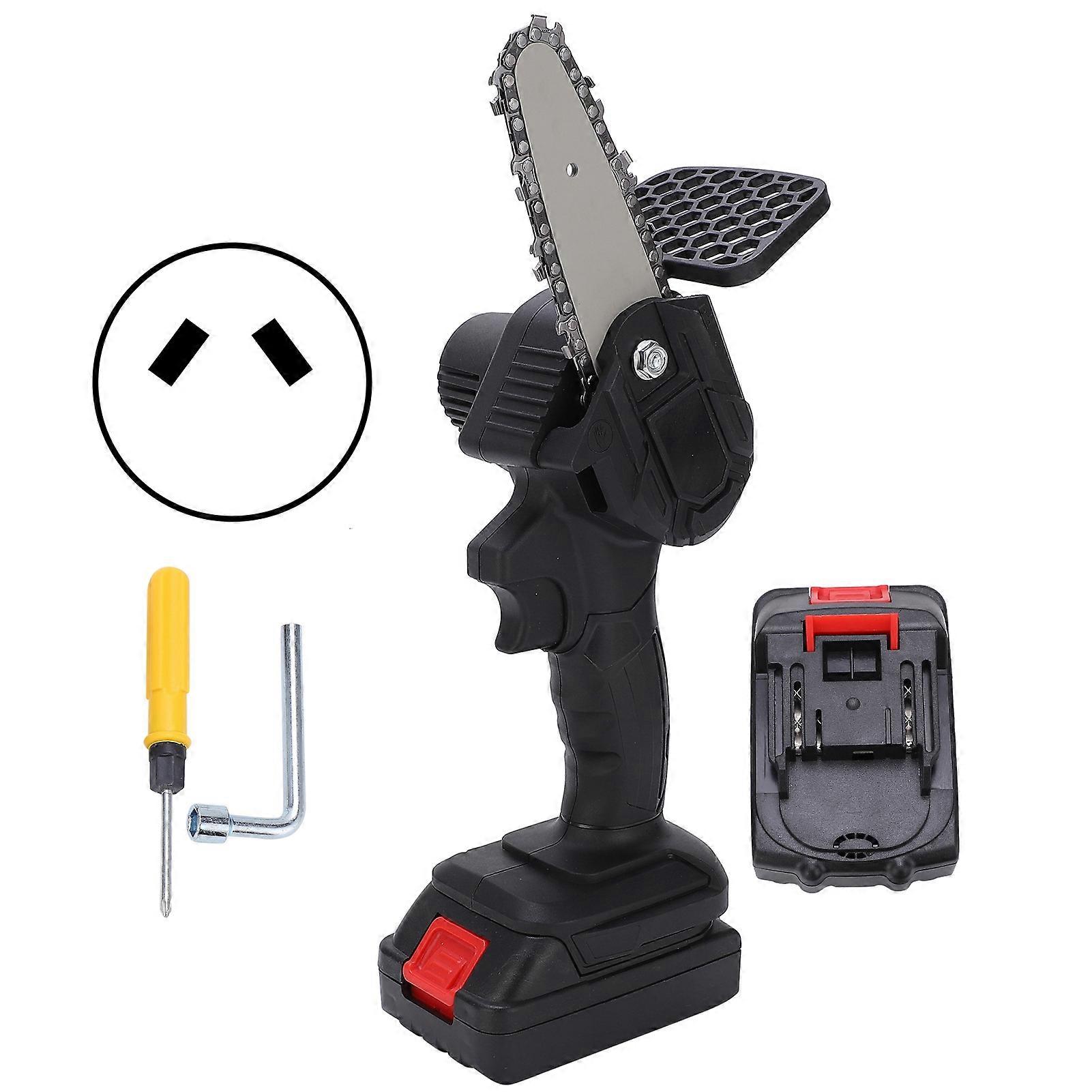 Mini Hand Saw 4in Portable Electronic 1‑Handed Trimming Tool Chainsaw with Brush AC100‑240VBlack AU Plug