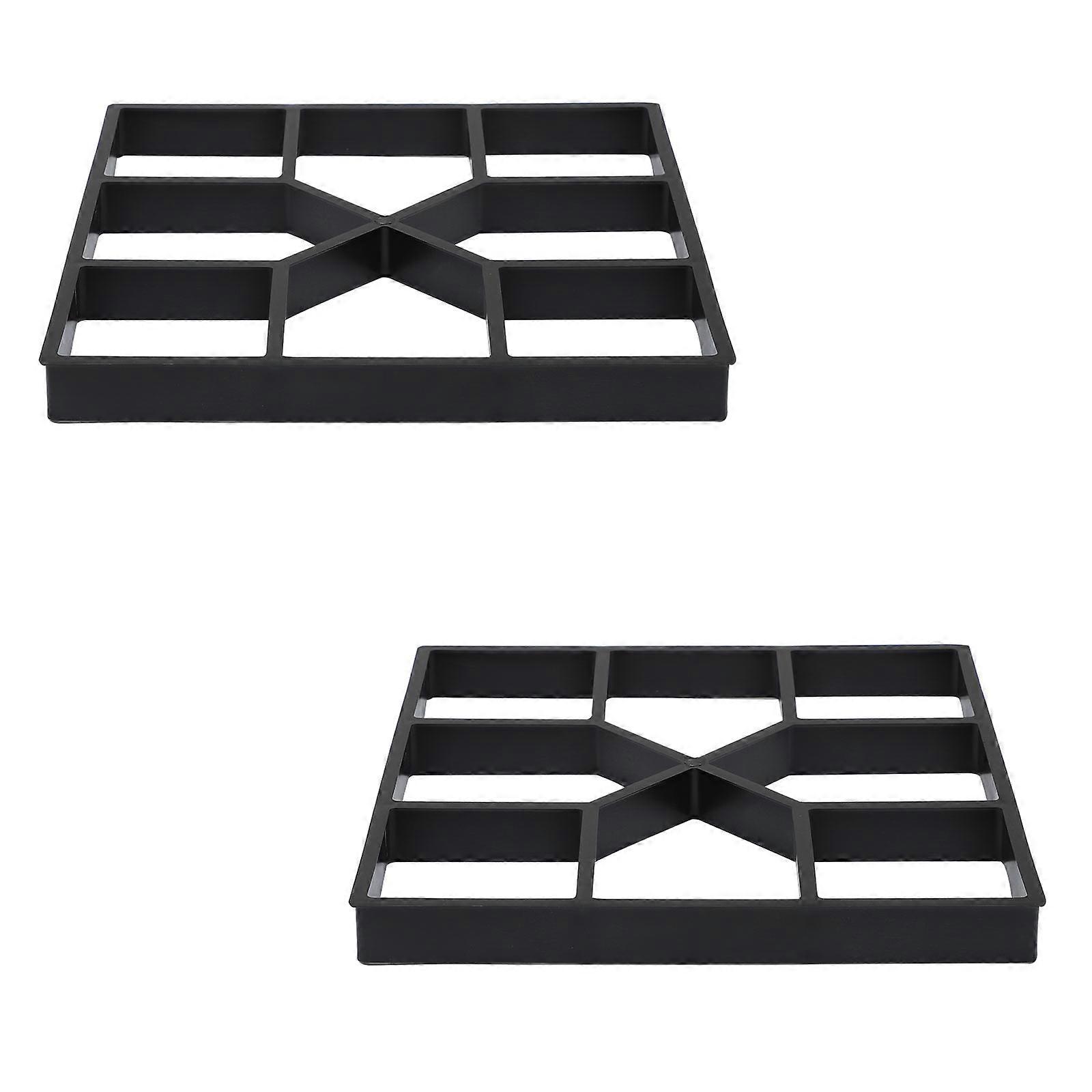 Black Durable Paving Mold for Garden Use Practical DIY Plastic Tool 2pcs