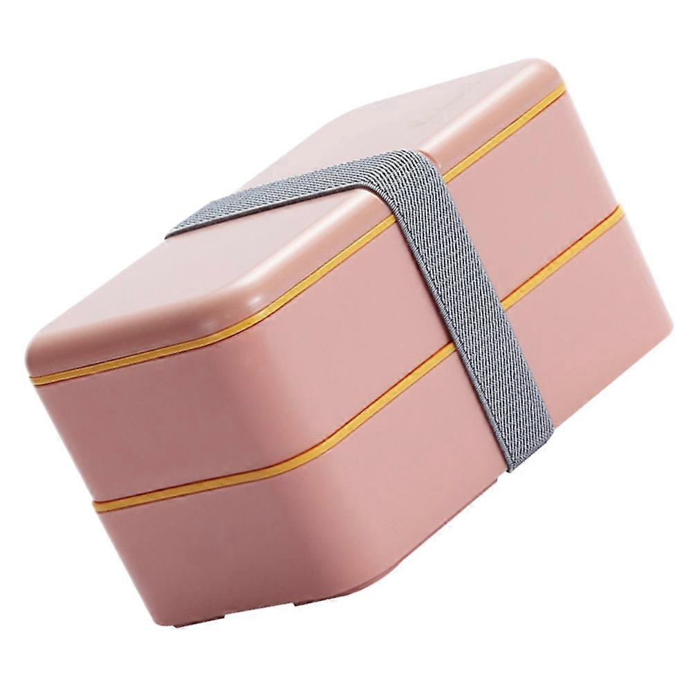 Öğle Yemeği Saklama Kapları Çift Katmanlı Pembe 18.5x10.5x10.5cm Gıda Güvenli 1 Adet