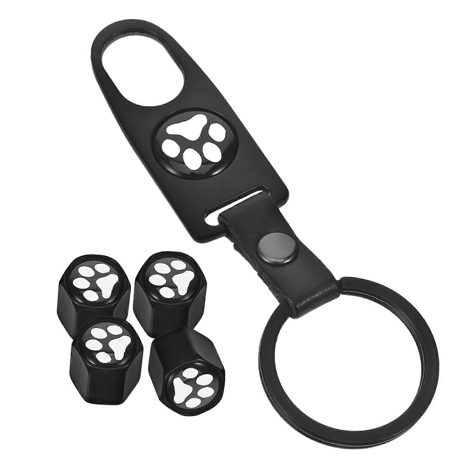 Car Tire Stem Covers Easy Installation Prevent Unauthorized Access Round Shape Black Color 1Set