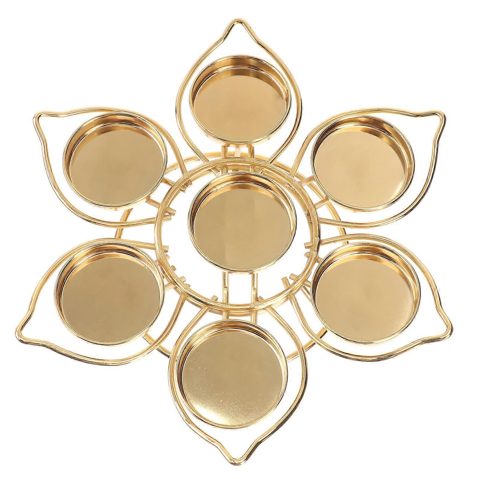 Candleholder Decor Golden Candle Stand Elegant Style For Design Enthusiasts 18x18cm 1Set