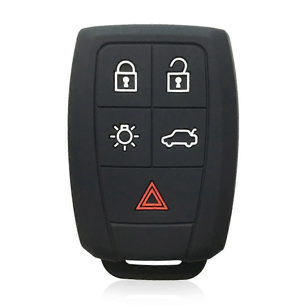 Otai Silicone Car Key Cover Compatible with Volvo XC90 C30 C70 S60 D5 V50 S40 Car Key Shell (Black A) Noir A