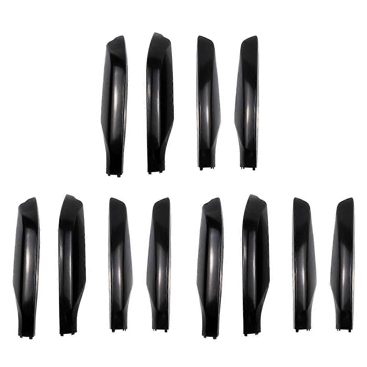 12Pcs Black ABS Car Roof Rack Cover Rail End Shell for Prado FJ150 2010-2019