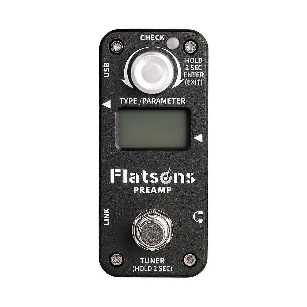 FLATSONS Multifunktionell Preamp Effektor Gitarr Effekt Pedal Processor Universal Gitarr Bas Effektorer Strängade Instrumentdelar Tillbehör med Tun