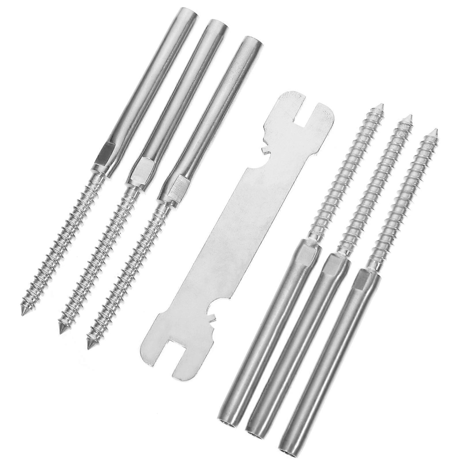 Cable Railing Lag Screw Deck Railing Kit With Square Head For Stair Railing Simple Design 3 Pairs