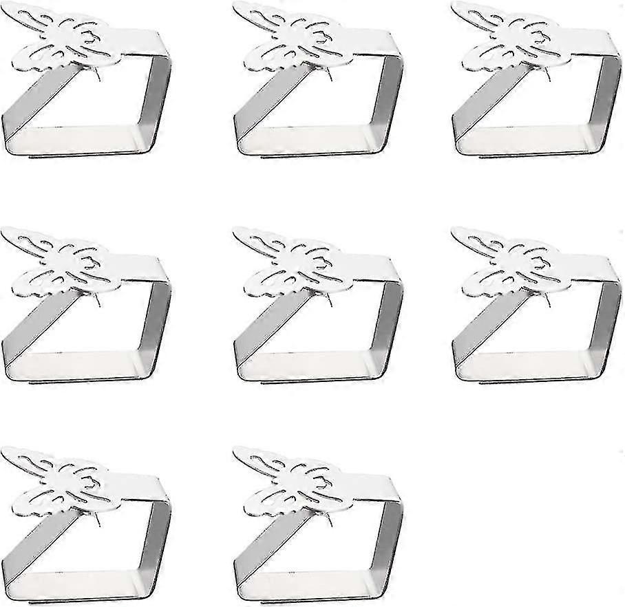 8pcs Butterfly Stainless Steel Tablecloth Hanger Clip,thickness Of The Table Does Not Exceed 3cm6.2*5cm