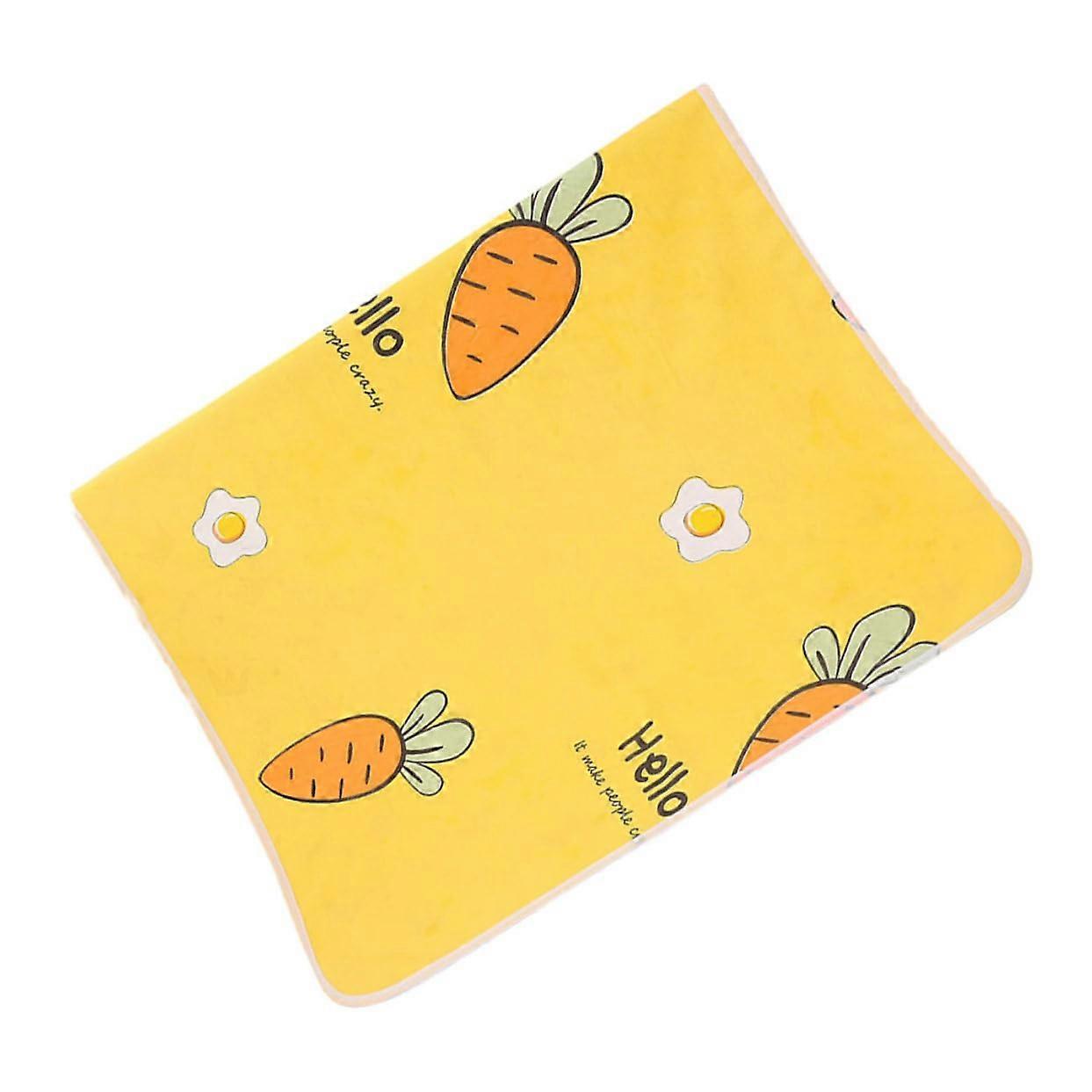 Baumwoll-Isolierpad Für Mädchen – Waschbares Faltbares Wickelunterlage In Gelb Für Menstruation Und Wickeln