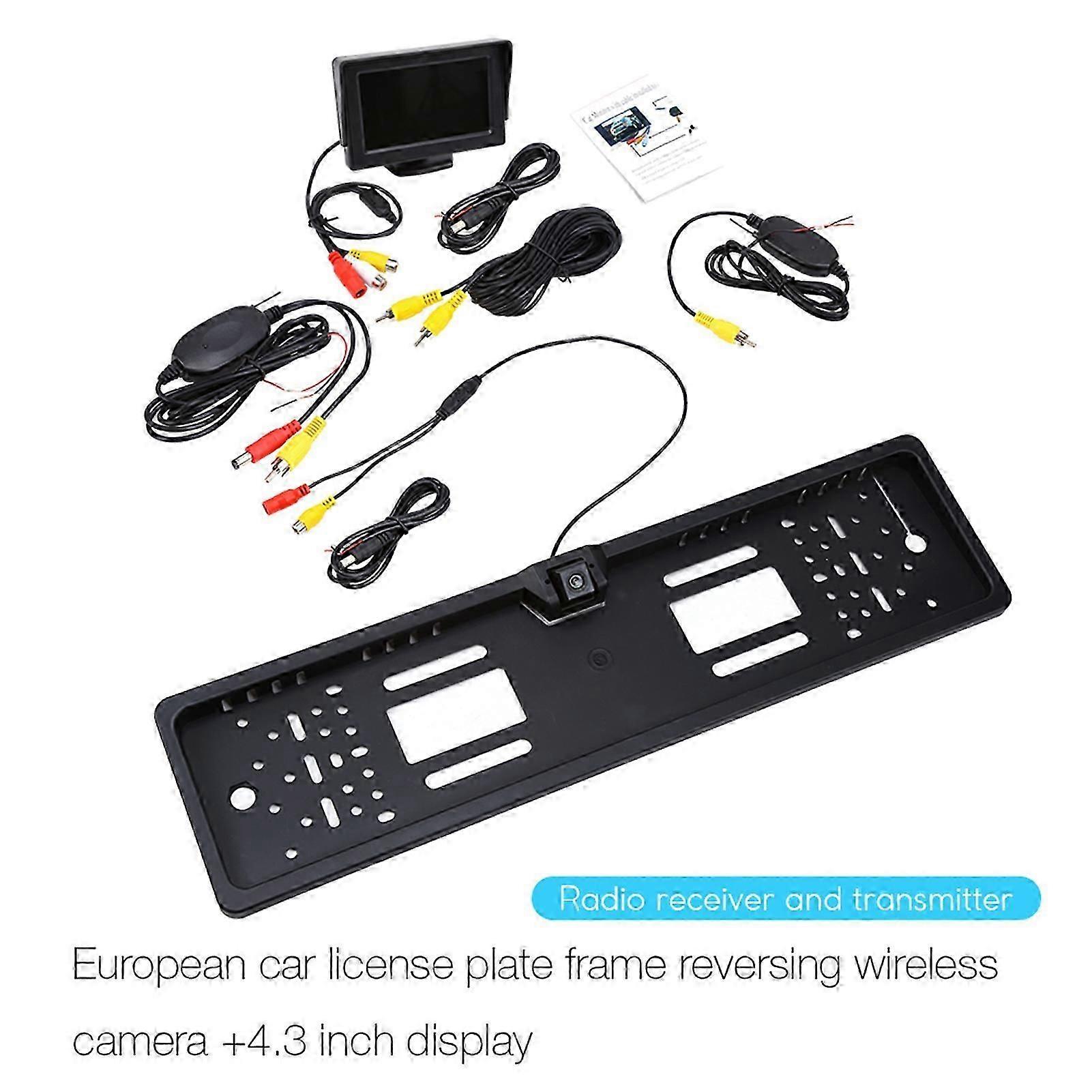 Wireless Rearview Camera Camera Car Number Plate 170 Degree 4.3 TFT Car Monitor