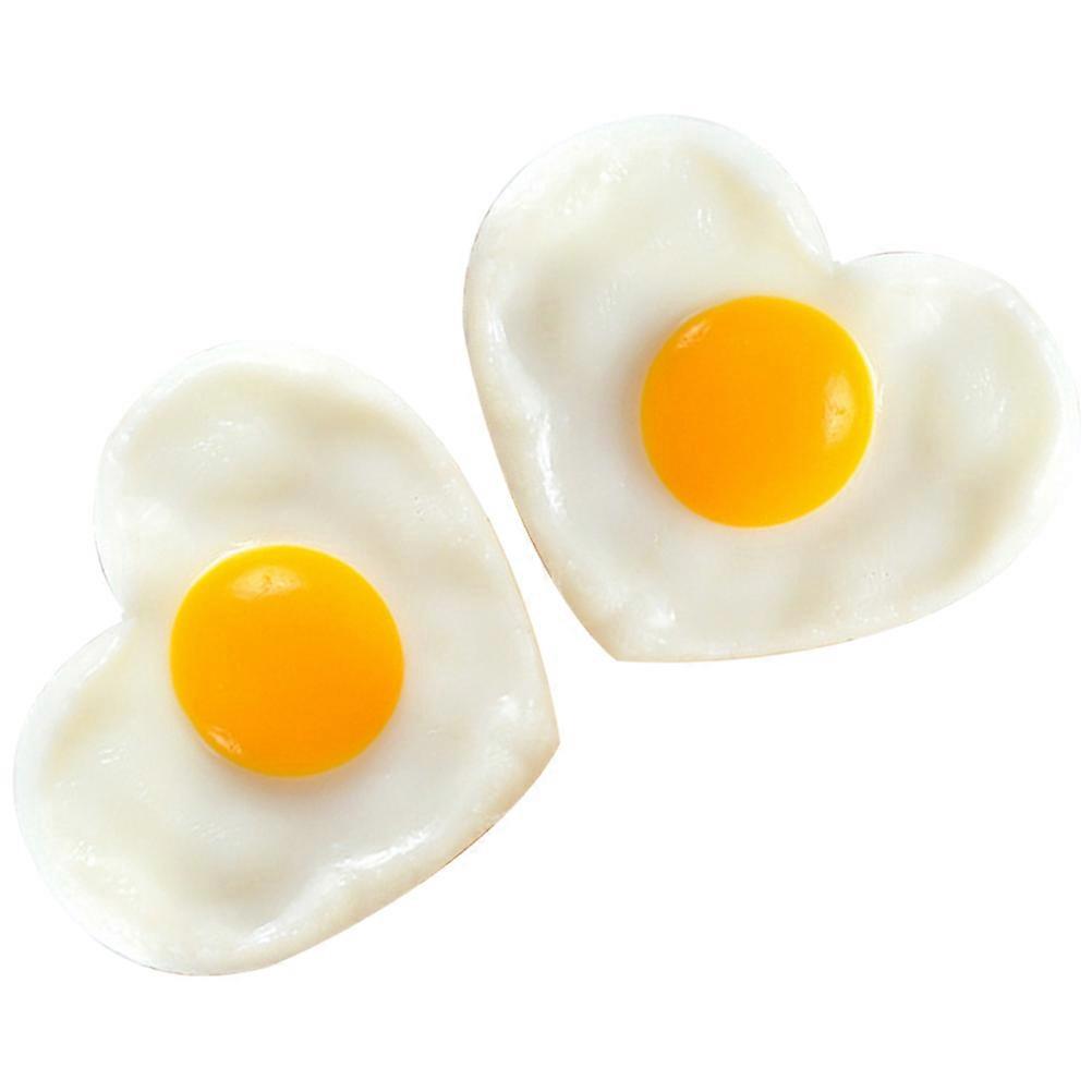 PVC Lifelike Heart Shaped Fried Egg Models – Realistic Food Decor Simulation Props for Photo Shoots and Table Display