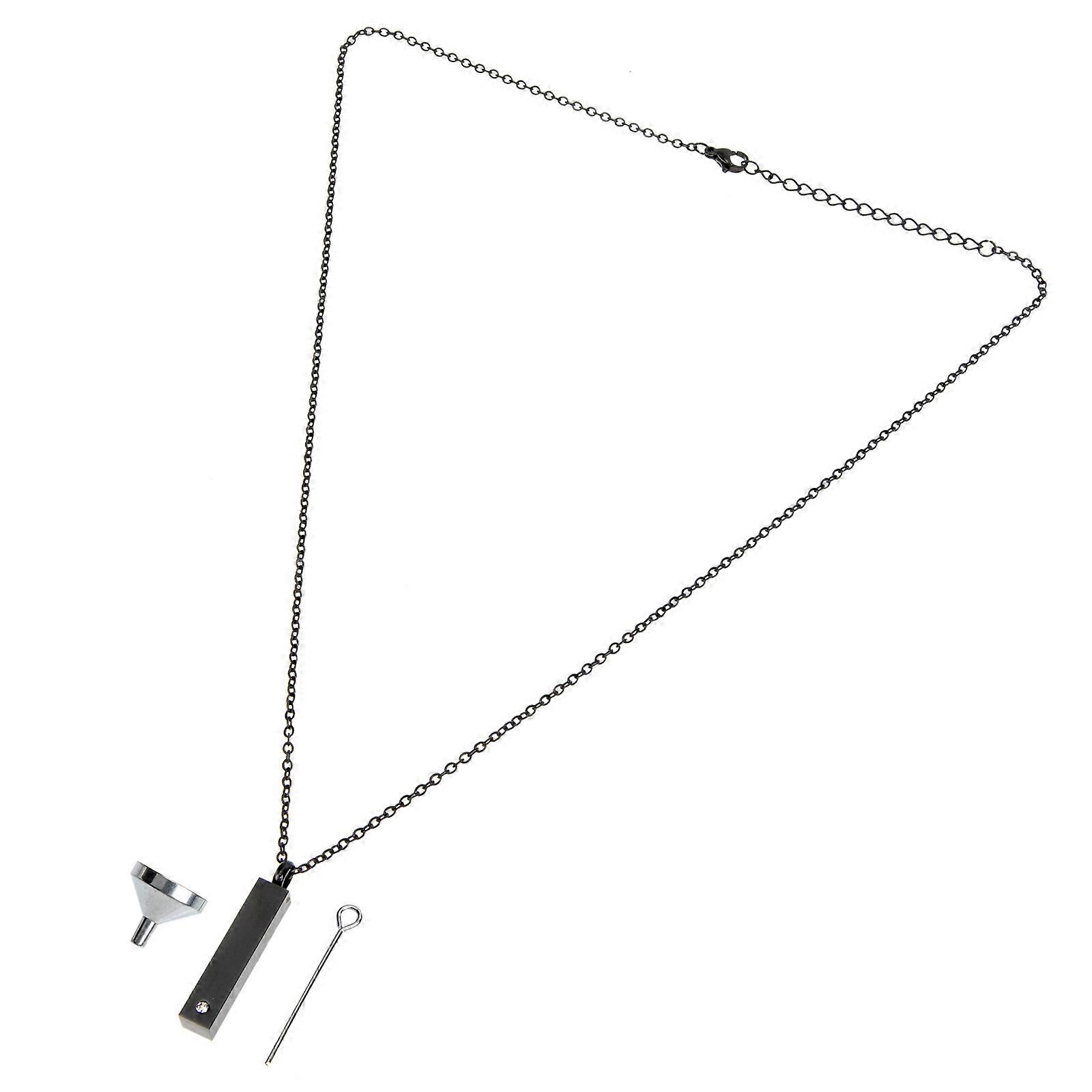Stainless Steel Necklace for Ashes with Smooth Surface and Cylinder Design for Decoration Black