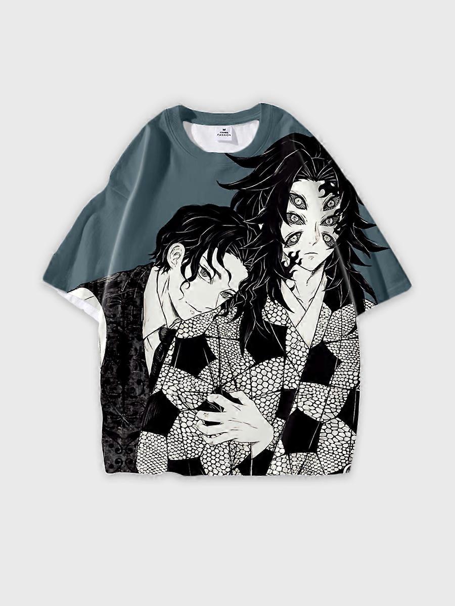 T-shirt round neck Character Pattern loose short sleeve P1472