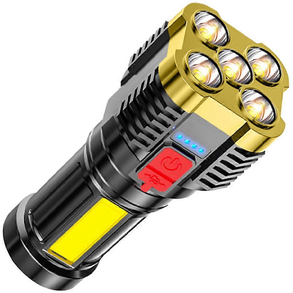 Cylindrical Handheld Flashlight Rechargeable For Daily Reading 14.2X5.5cm Long Battery Life 1Set