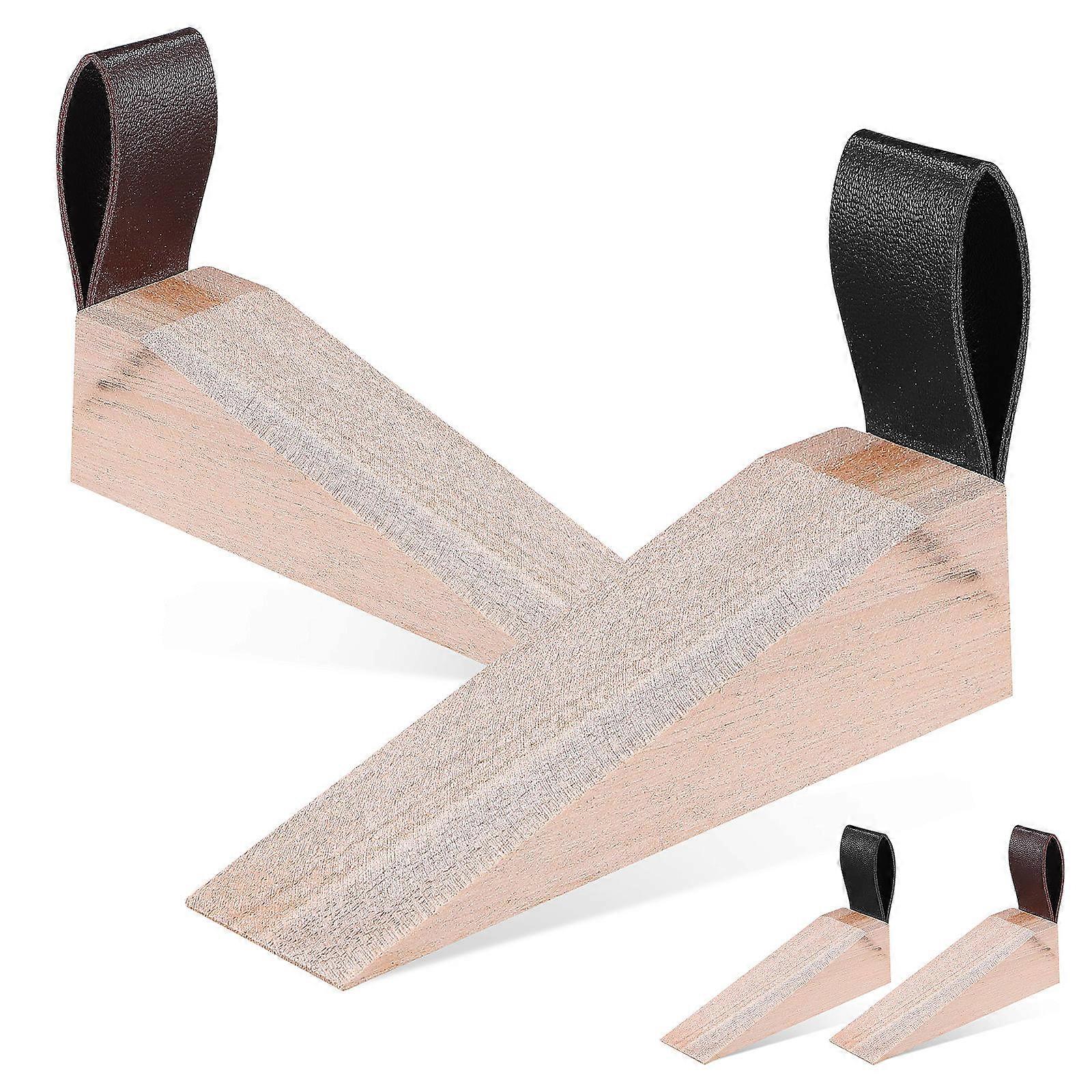 4Pcs Wood Door Blocker Wedge for Office Use with Anti-skid Pad Assorted Color