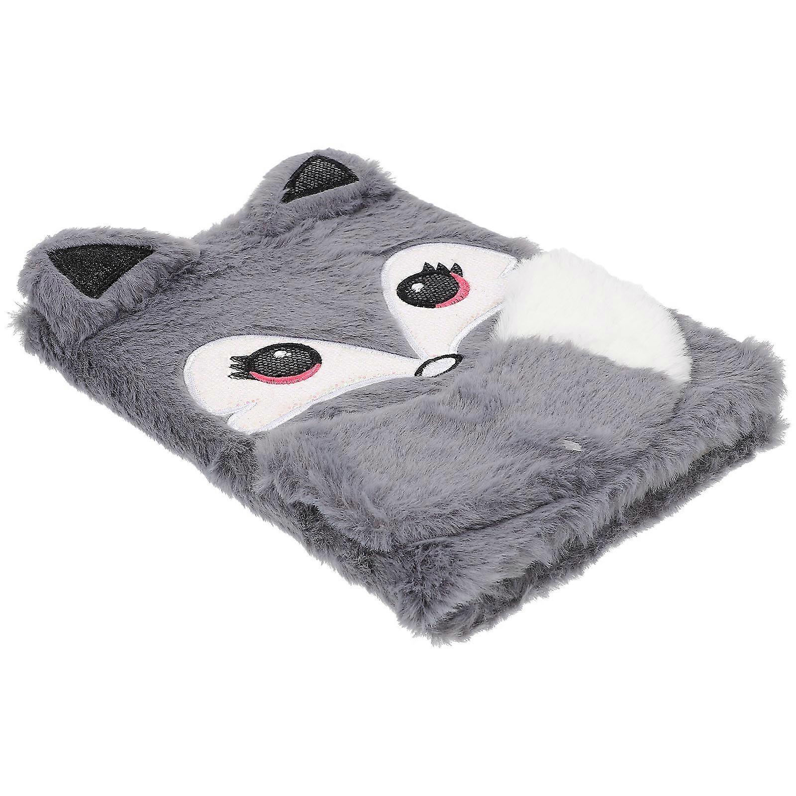 Plush Notebook Cartoon Shell Diary Keeping Travel Journaling Office Work Students Winter Use 25X15X1.8CM 1Pcs