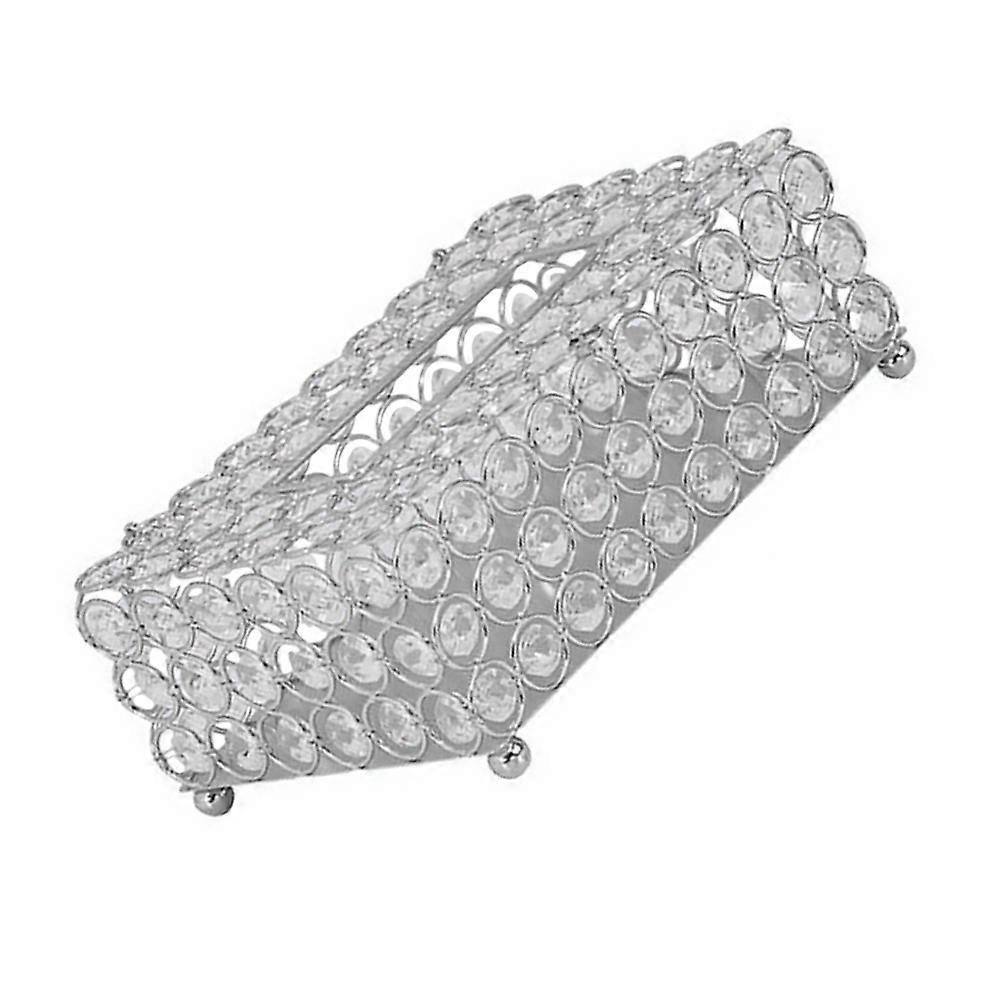 Creative Napkin Box Desktop Tissue Box Holder Office Use Silver 22X13X8cm Tissue Storage Organizer 1Set