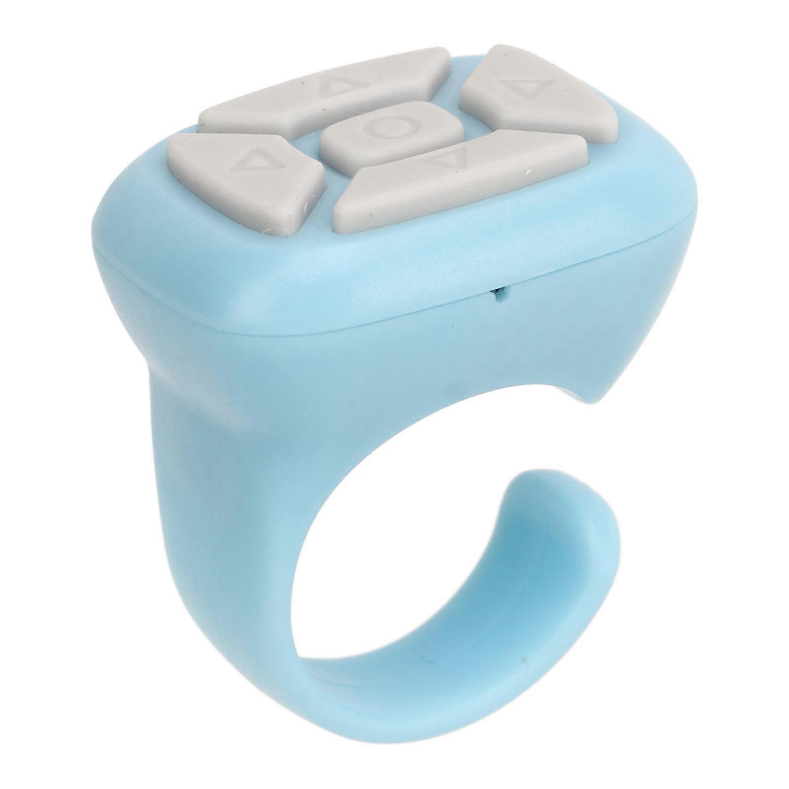 Bluetooth Remote Control Ring USB Rechargeable App Page Turner for Tik Tok for Kindle Cell Phone Camera Shutter Selfie Blue
