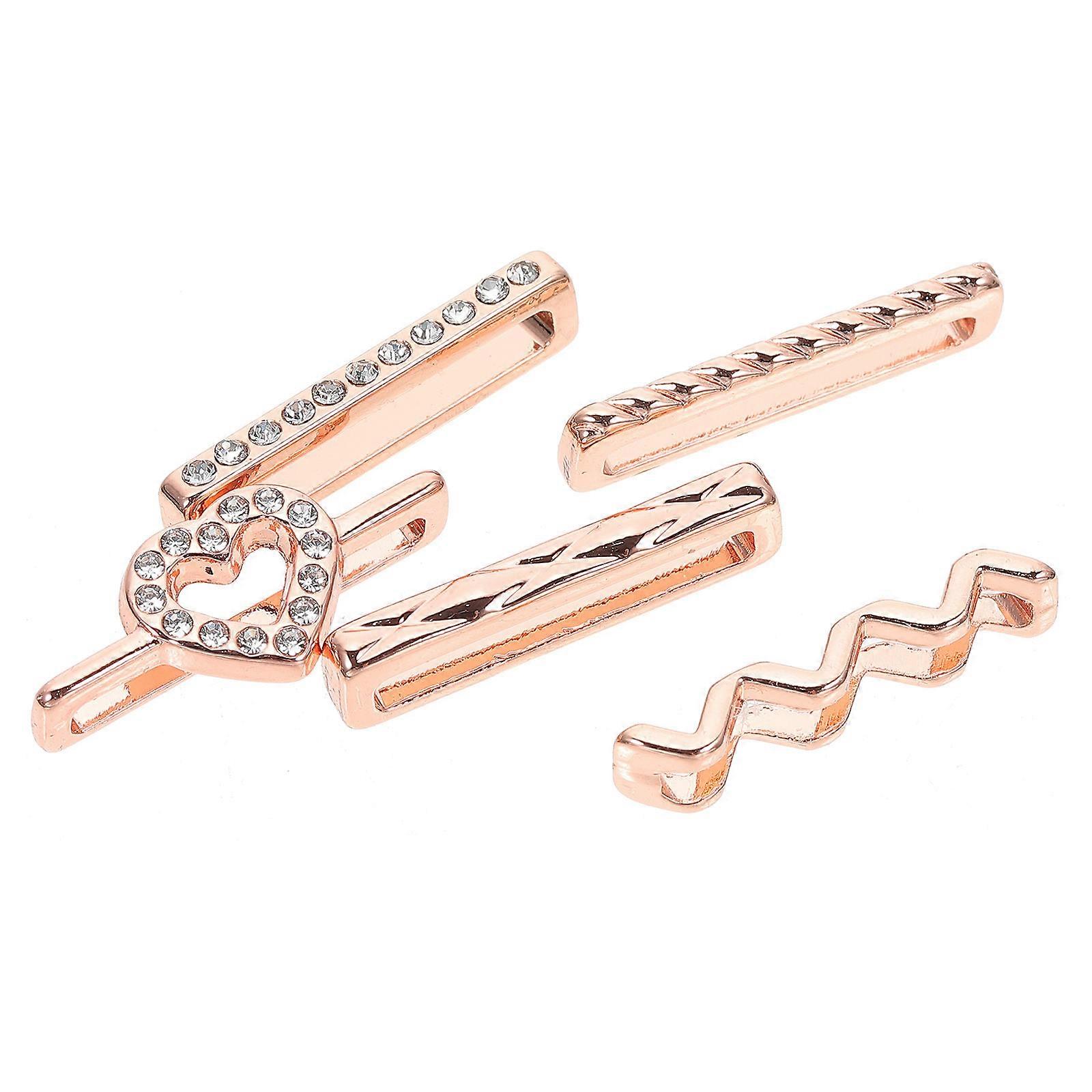 Rose Gold Decorative Alloy Watch Strap Charms 5Pcs for Unique Decor Use and Fashionable Style