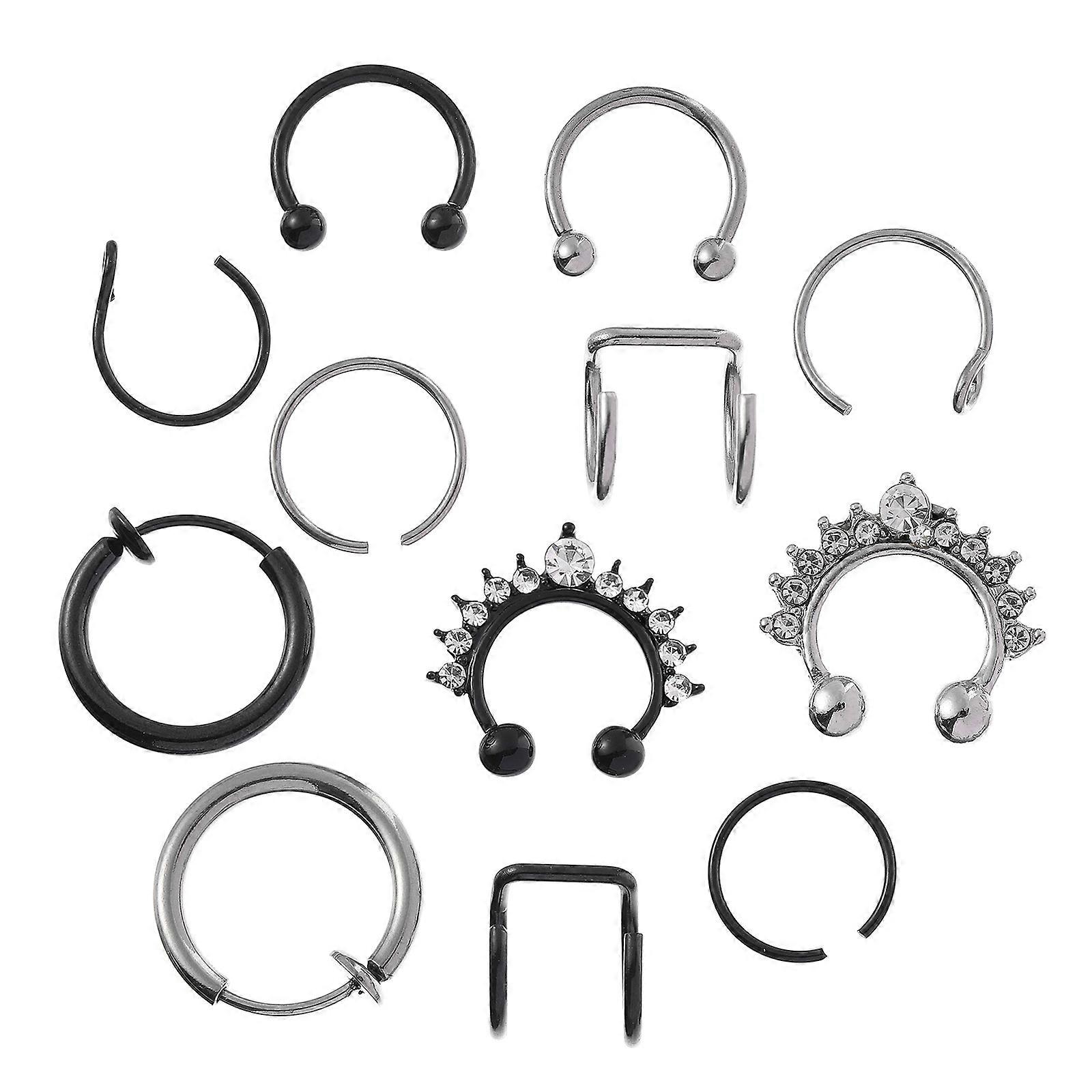 Here's a polished and engaging product description for your **12pcs Decorative Nose Rings and Studs**:

 

✨ **12pcs Decorative Nose Rings & Studs