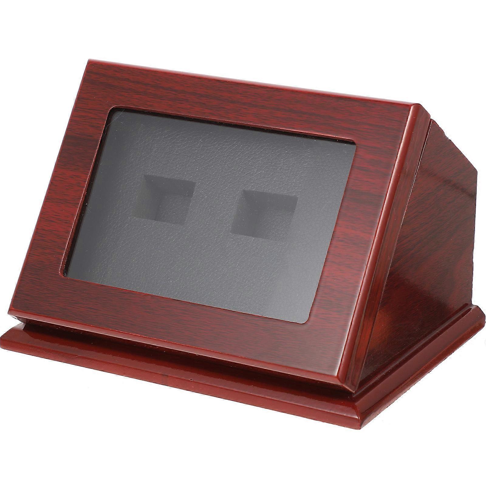 Elegant Wooden Championship Ring Display Box with Window – Durable Storage for Home, Office, and Collector Presentation