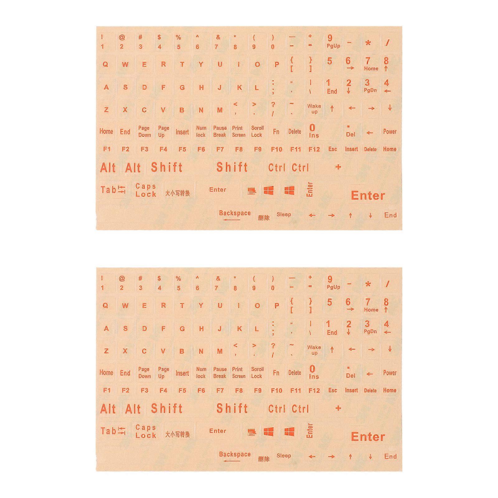Computer Keyboard Stickers Universal English Keyboard Stickers Office Use Programming Students 21X14cm 2 Sheets