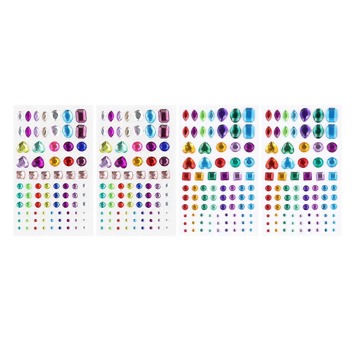 Acrylic Gem Stickers for DIY Crafts, Self-Adhesive Decorations